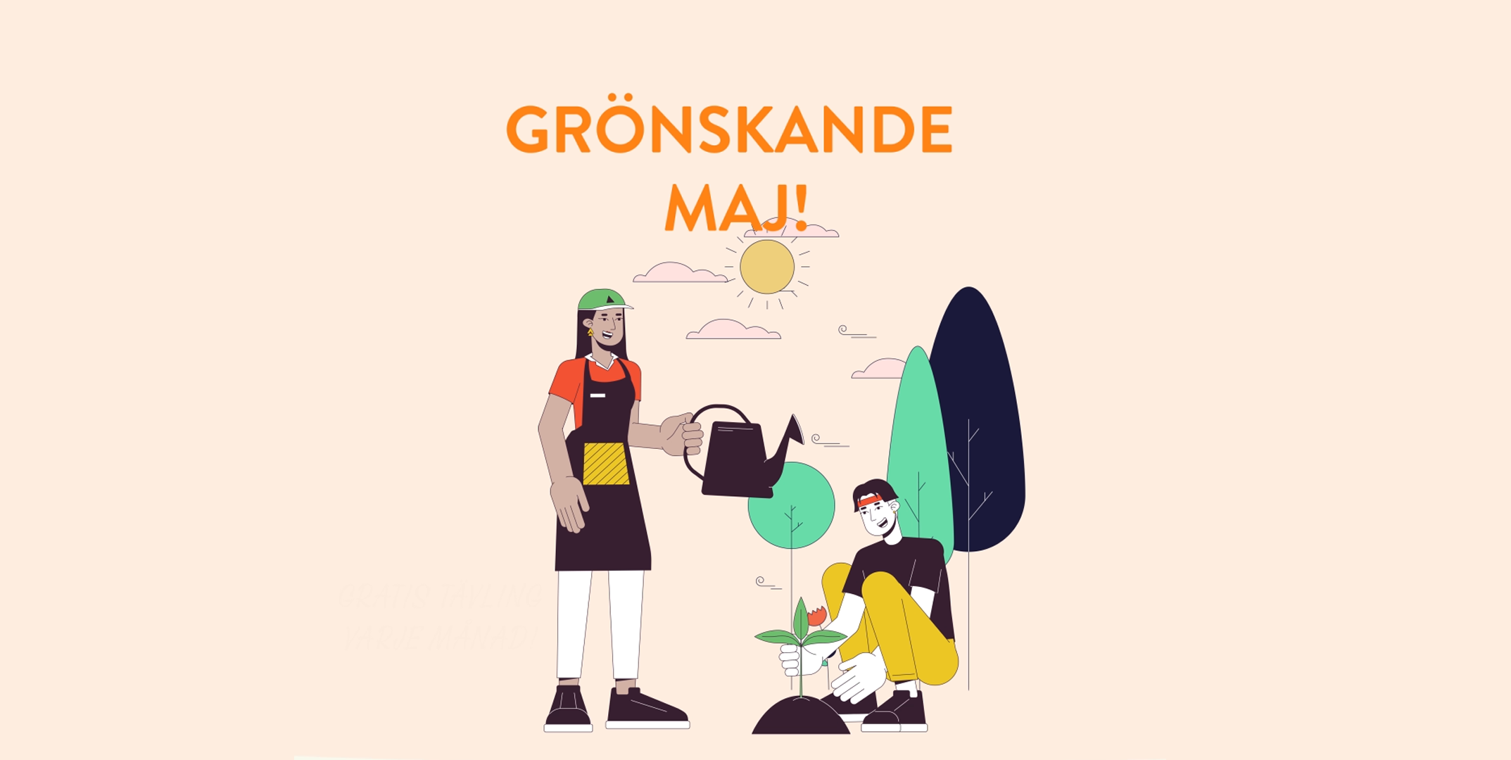 Grönskande maj - illustration från Klimatkalendern.