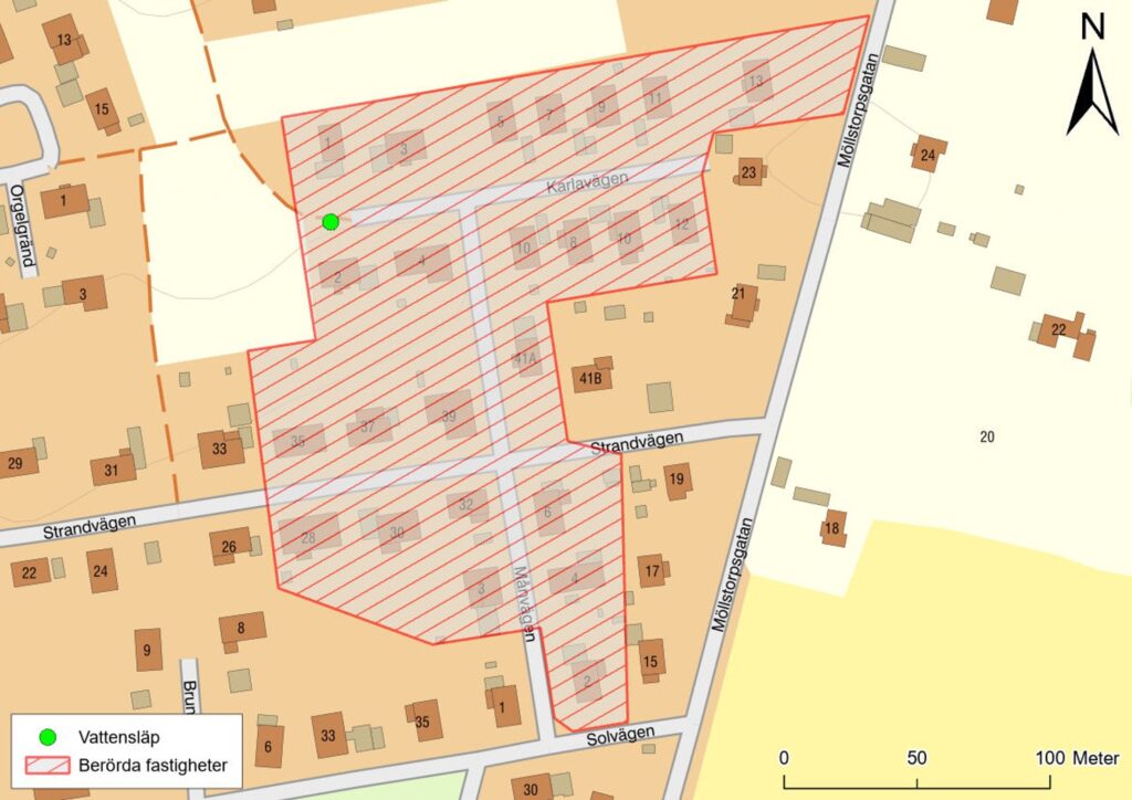 Vattenavstängning Månvägen Karlavägen Strandvägen 260408