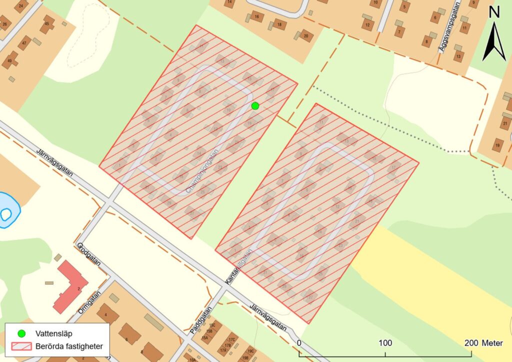 Vattenavstängning Kantarellgatan och Champinjongatan 260518