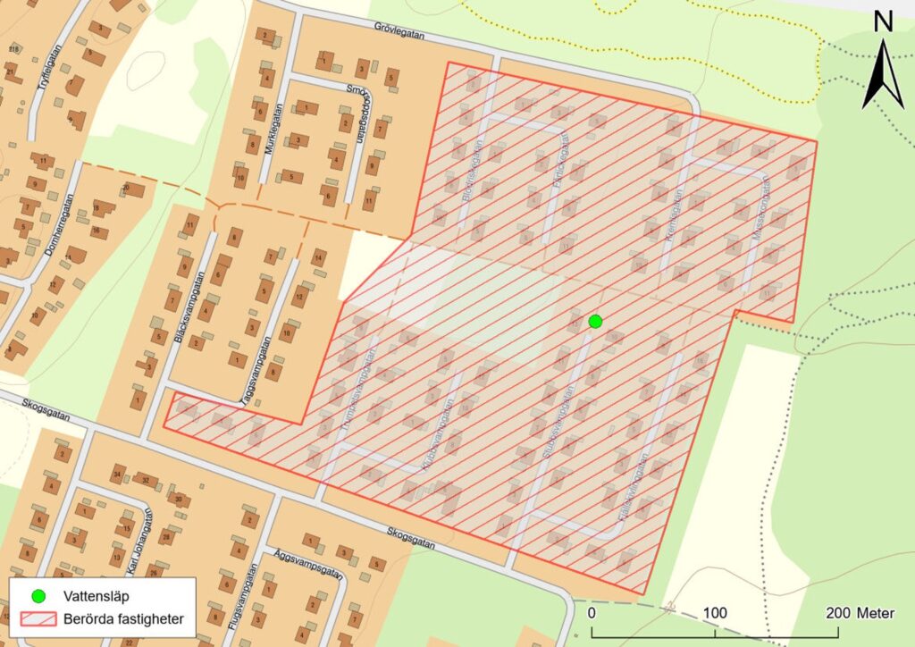 Vattenavstängning nordöstra svampområdet 260608