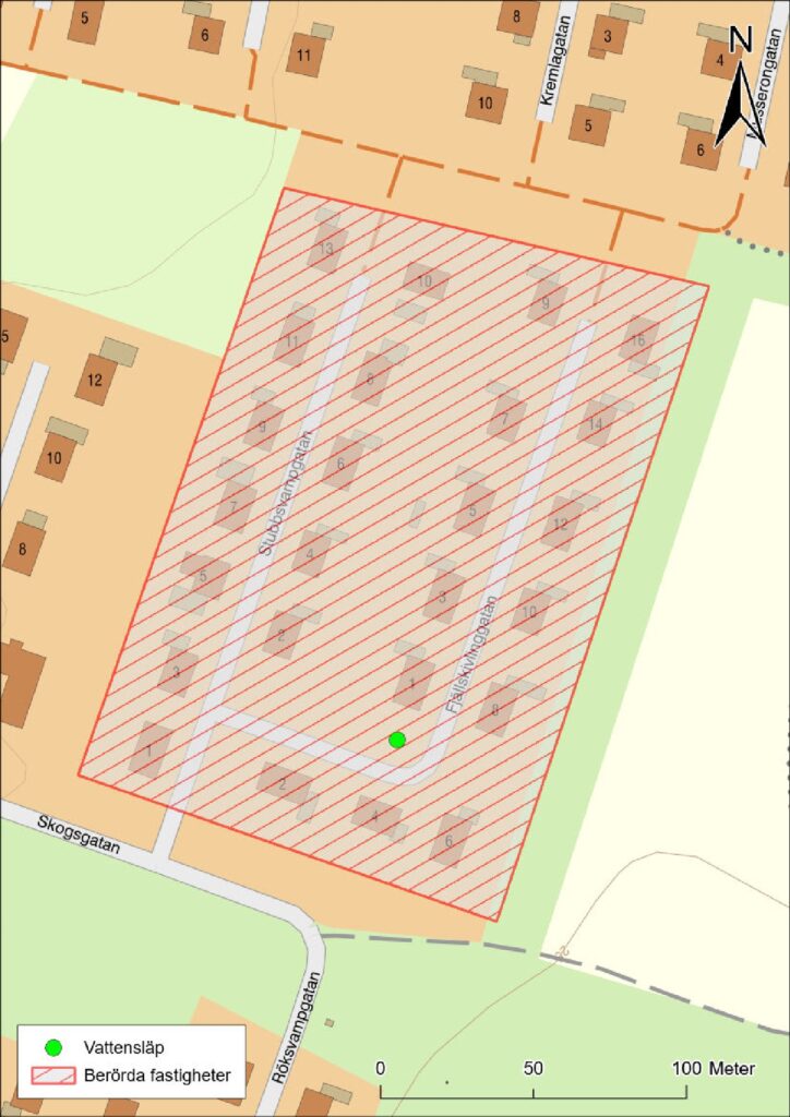 Vattenavstängning Stubbsvampgatan och Fjällskivlinggatan 260604